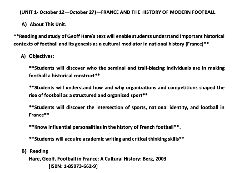 代写-France and the History of Modern Football